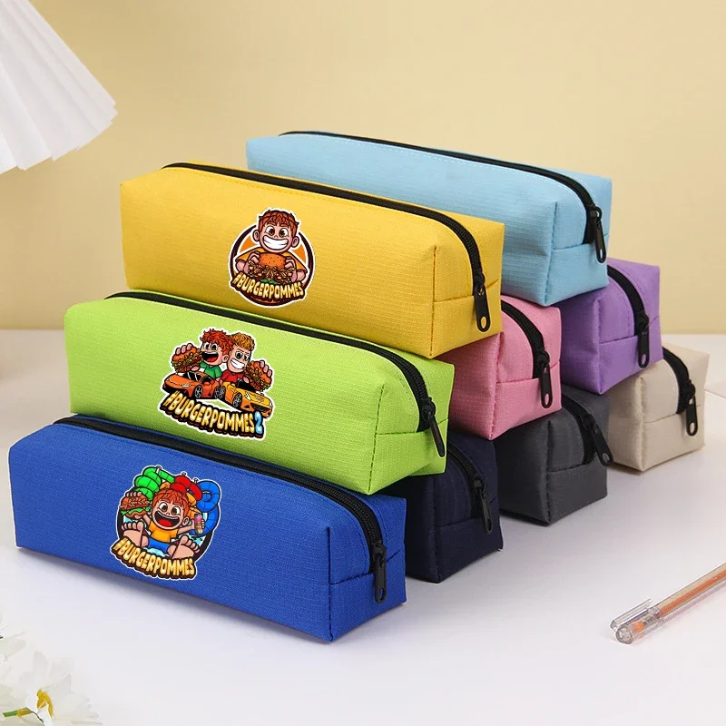 Burgerpommes Icrimax Pencil Case Boy Girl Cartoon Anime Stationery Bag Student Large Capacity Stationery Storage Bag School Gift