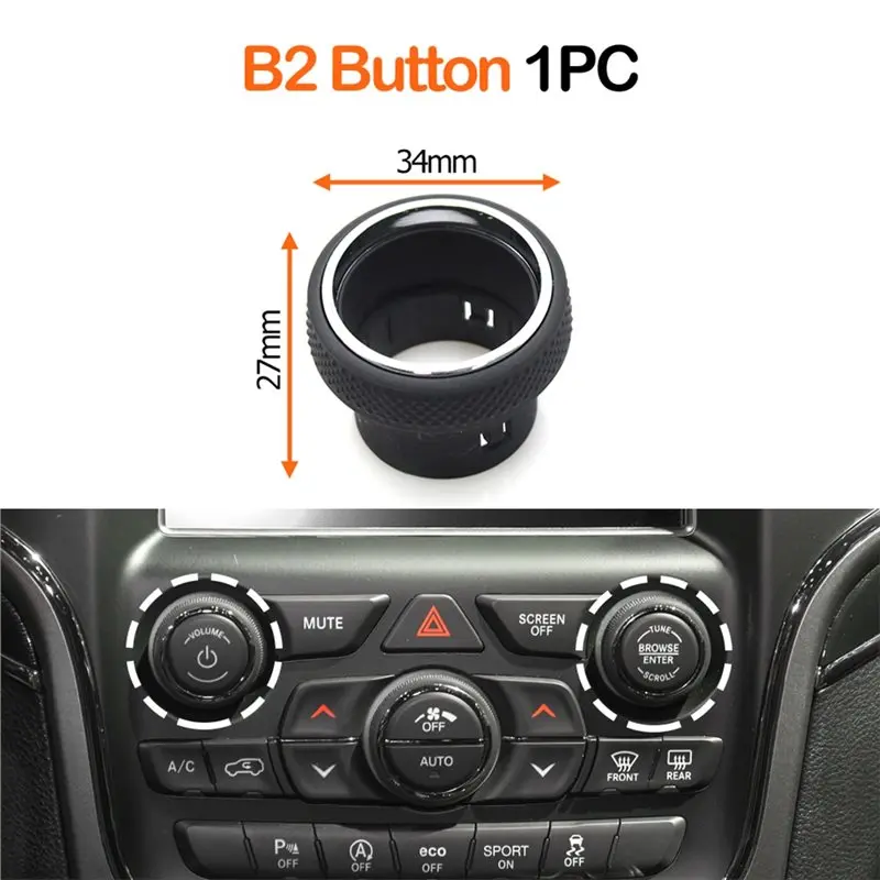 M49K-Car Dashboard AC Control Radio Volume Adjustment Rotary Knob For Jeep Grand Cherokee WK2 2014-2021 Audio Knob B2 view 6