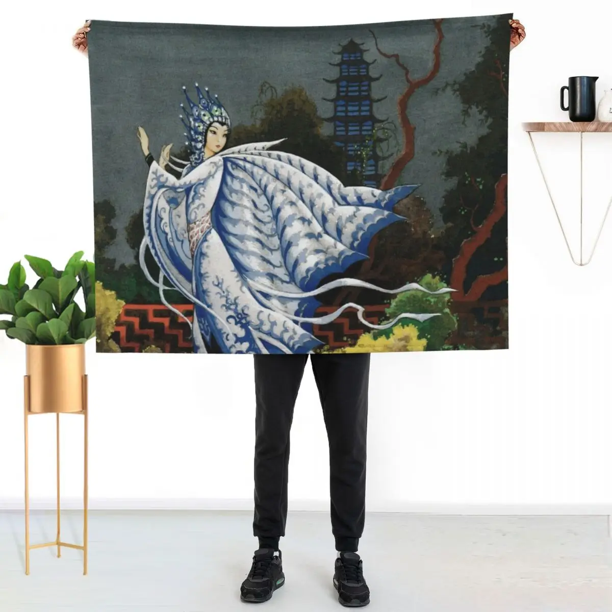 Porcelain Princess By Rudolf Koivu Throw Blanket Thins Beautifuls Bed linens Summer Beddings Luxury Beach Blankets