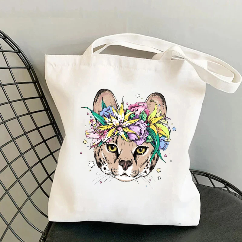 Funny Dog Thank You Tote Bag Cute Giraffe Animal Canvas Shoulder Bags Large Capacity Travel Handbag Eco-friendly Shopping Bag