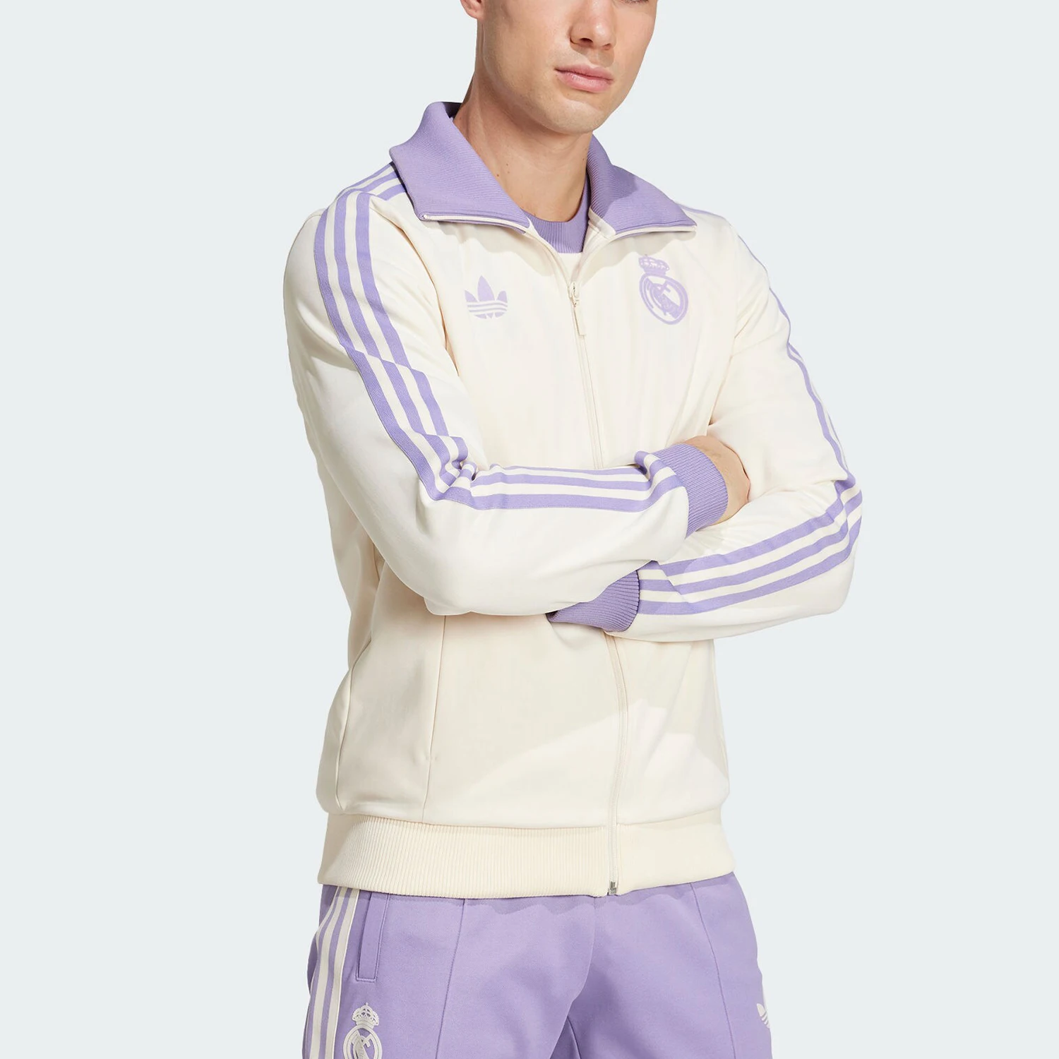 Adidas Official Three Stripes Men's Stand Collar Sport Training Striped Jacket IY0058
