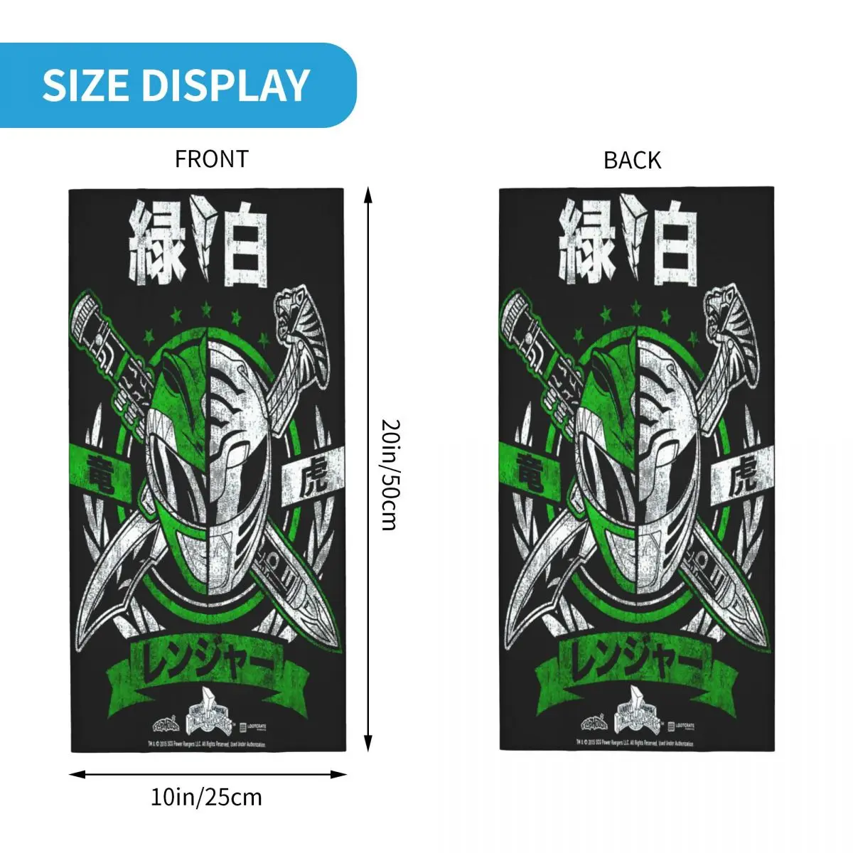 Mighty Morphin Power Ranger Green Uv Protection Neck Scarf  Breathable Bandana For Outdoor Sports  Hiking