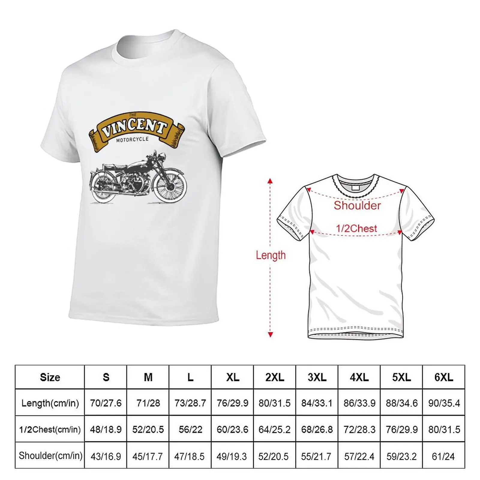 Vincent Rapide Motorcycle T-Shirt man t shirts cotton t shirts cotton 100% T-Shirt