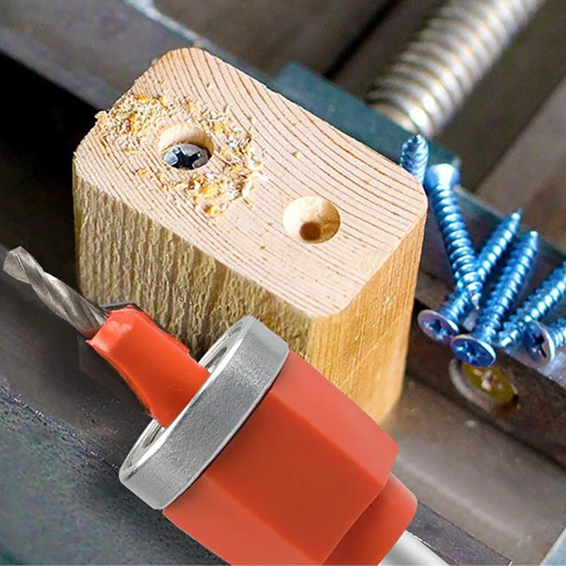 Broca avellanadora con collar tope profundidad ajustable, apta para fabricación muebles