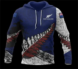Winter New 3D Aotearoa New Zealand Silver Rugby Fern Printed New In Hoodies & Sweatshirts Kid Fashion Cool Pullovers Vintage Top