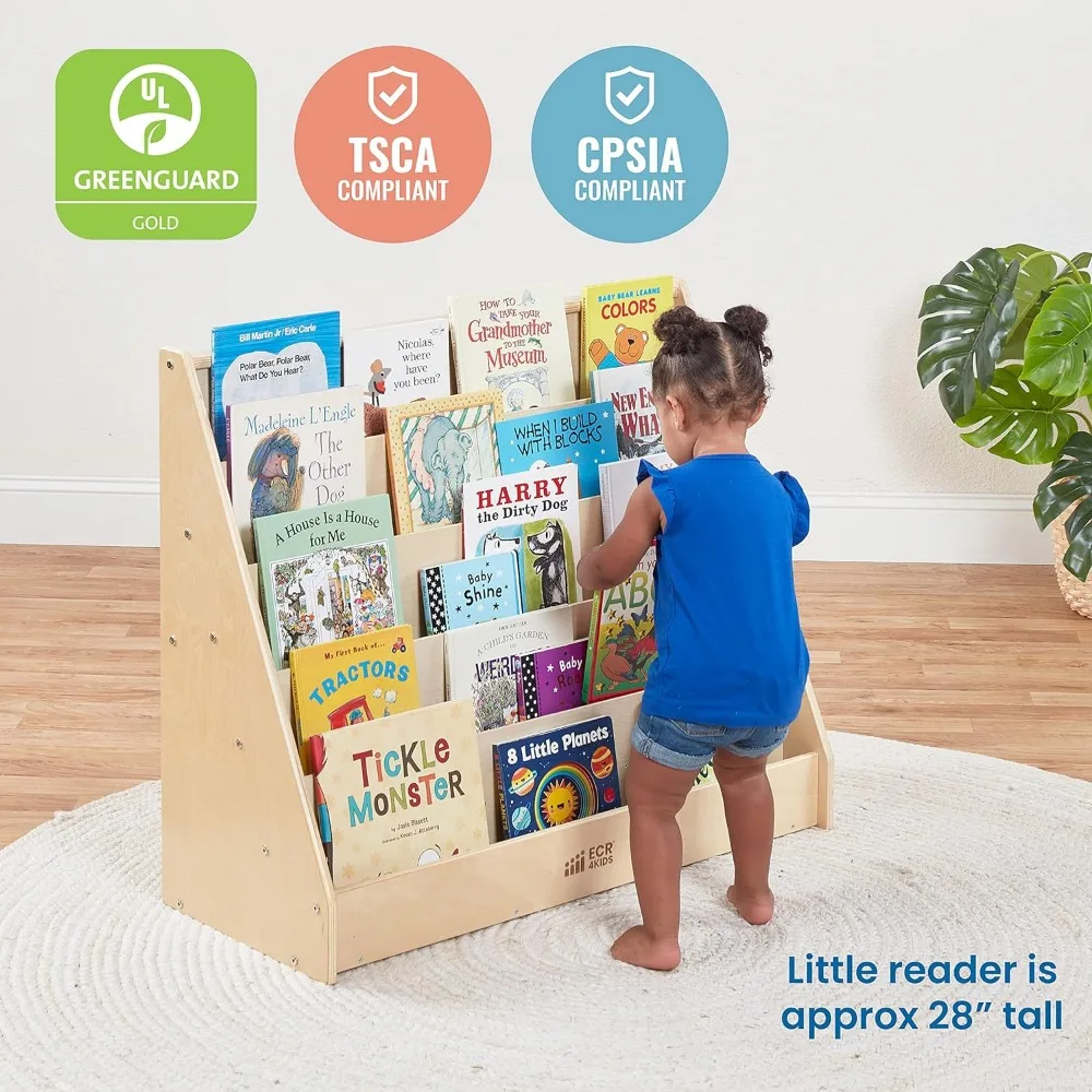 Single-Sided Book Display, Classroom Bookshelf, Natural