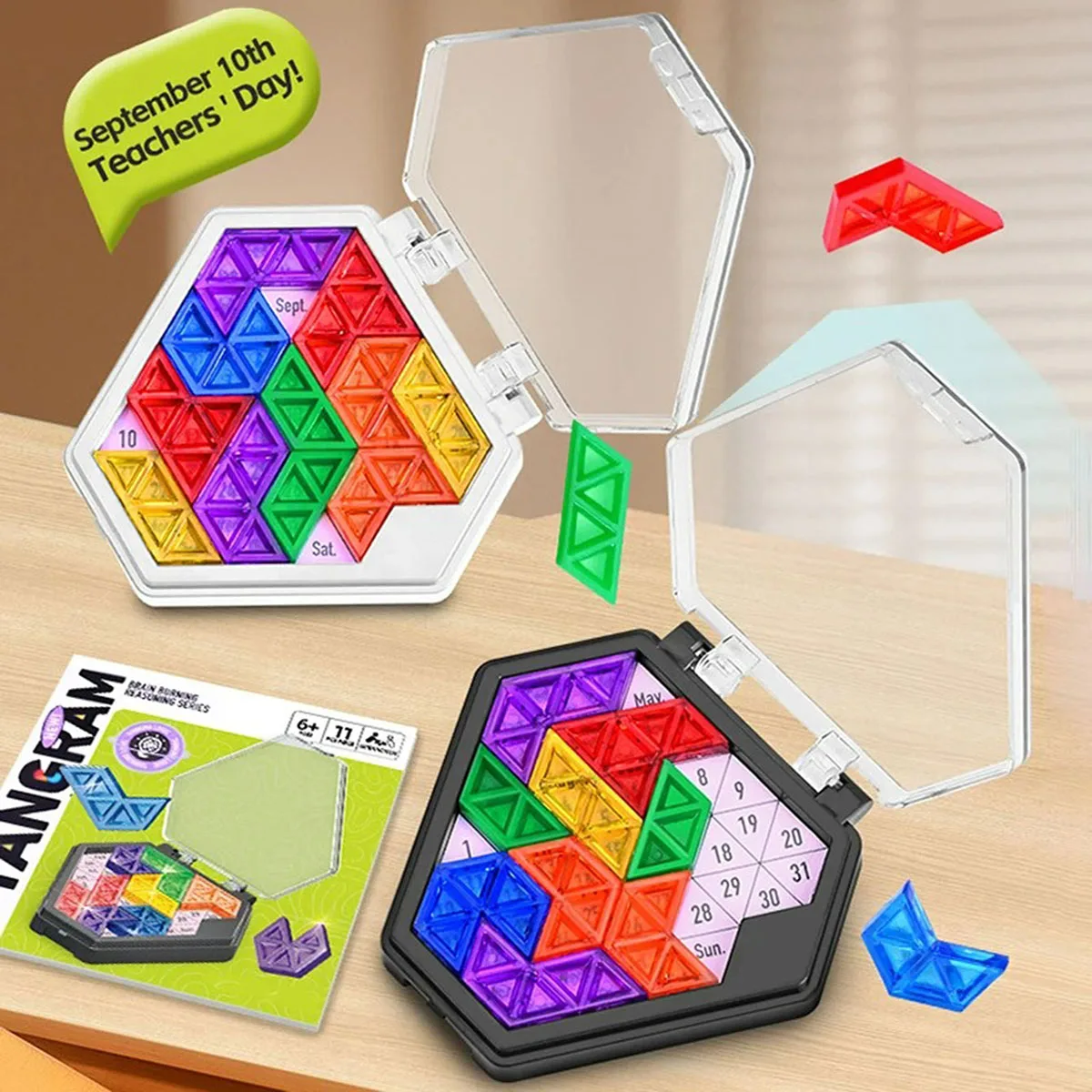Fun Puzzle Calendar Game Logic Reasoning Versatile Calendar Portable Board Perpetual Calendar Can Be Used as Graduation Gift