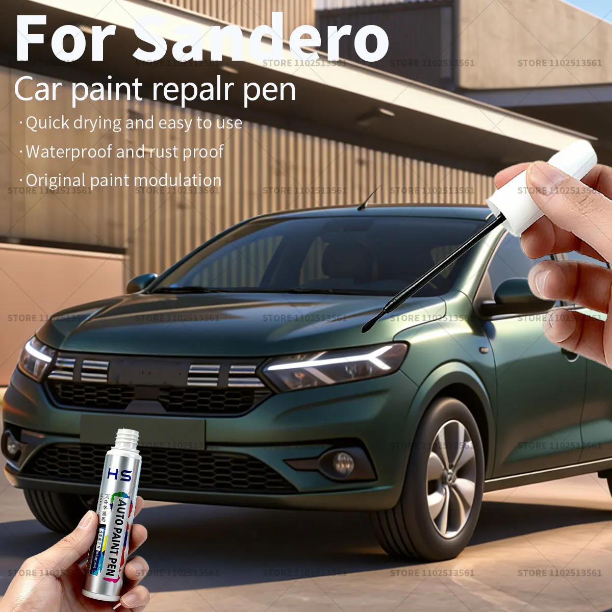 Car Paint Repair Pen Paint Scratch Repair Accessories For Sandero Pearl Black Glacier White Comet Grey Highland Grey Fusion Red