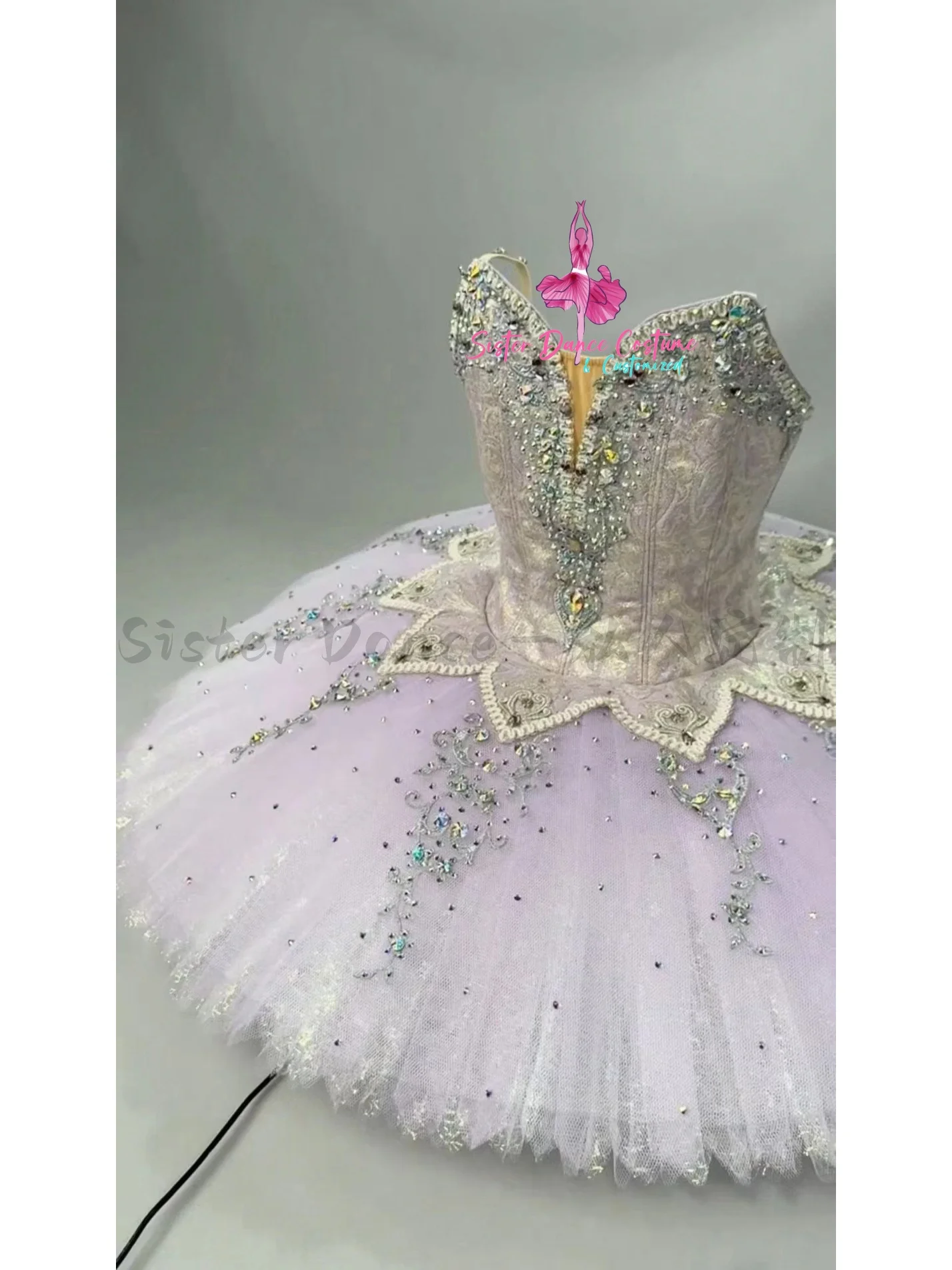 2024 new professional lilac purple tutu high-end private custom adult children performance contest dress women's costume