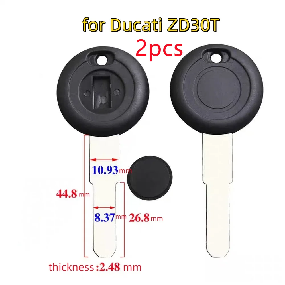 2pcs/lot Motorcycle Keys for Ducati ZD30T with Uncut Key Blade No Logo