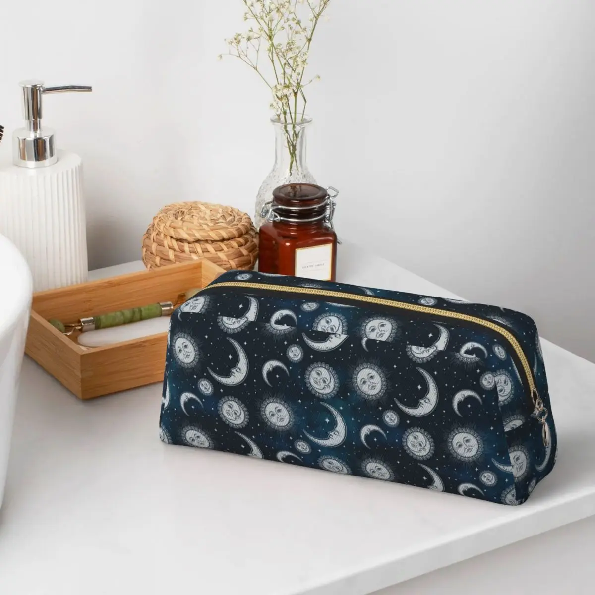 Celestial Mystic Esoteric Magic Sun Moon Pencil Cases for Students School Pen Box Pencil Bag Pencil Pouch Pen Holder