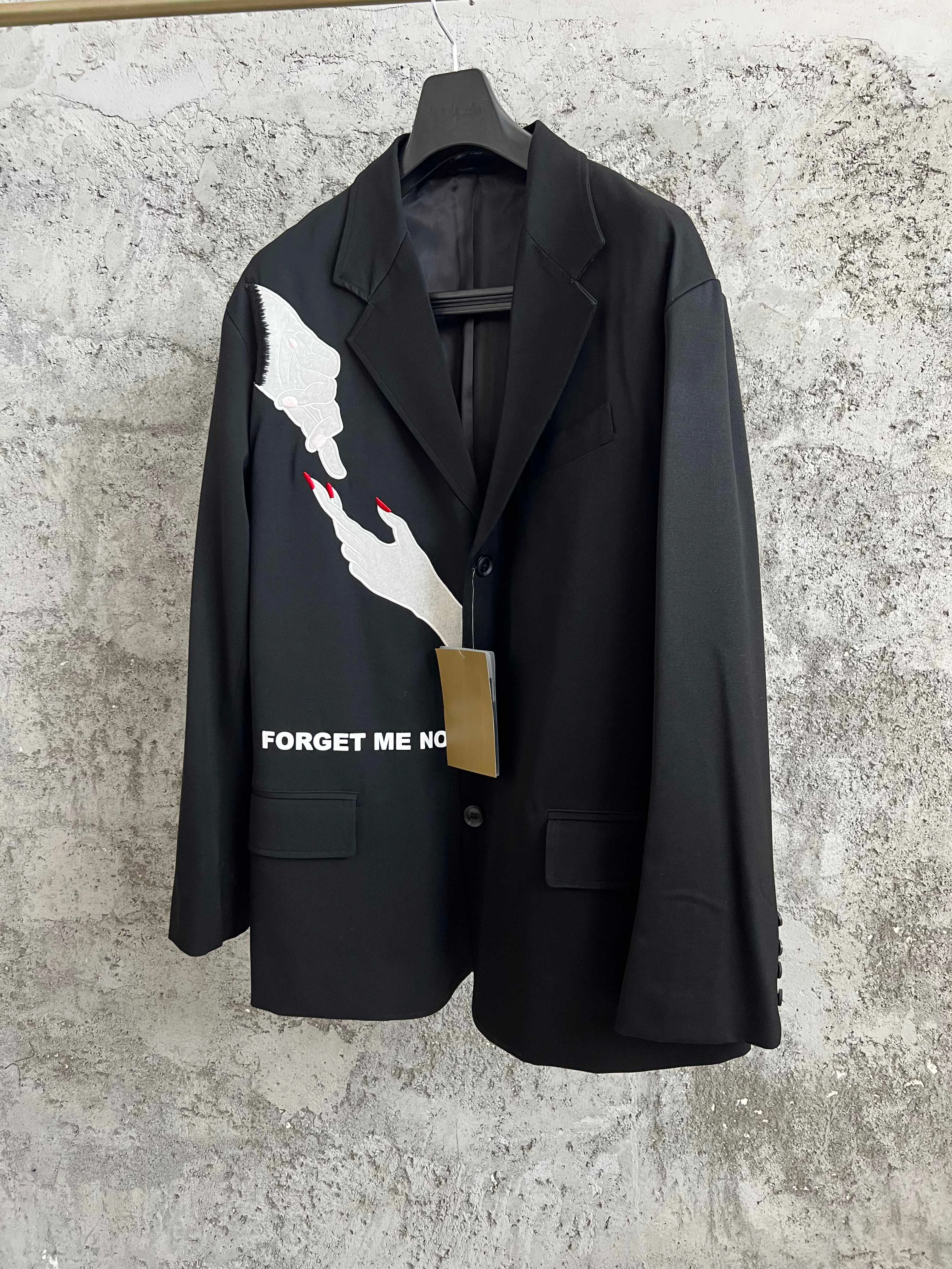 

TOP-YAMAMOTO embroidered hand-holding suit, wool single-breasted suit, original design jacket for men