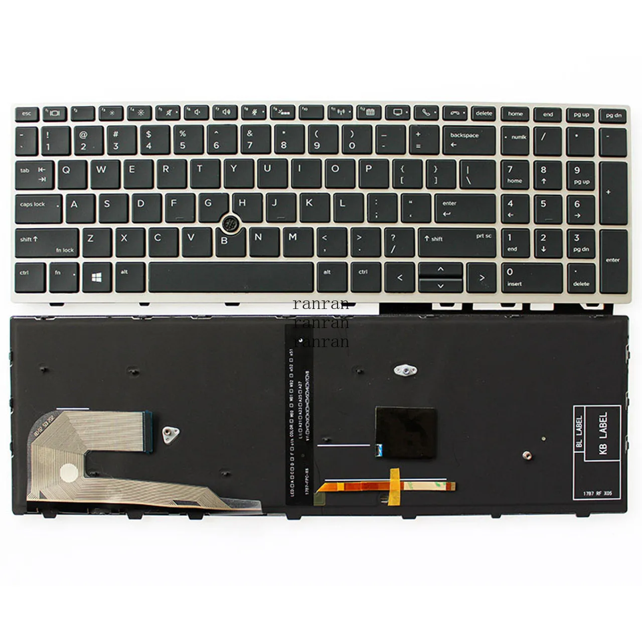 

Клавиатура ноутбука с подсветкой и точечной ручкой с рамкой США для HP ZBook 15u G5 ZBook 15u G6 L17971-001