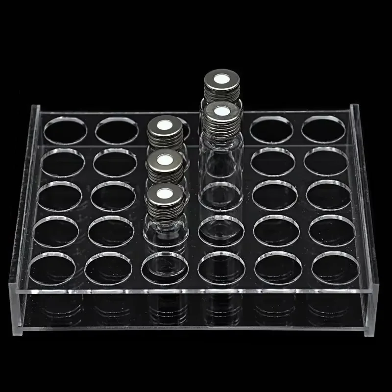 رف شبكي لقوارير الكروماتوغرافيا 10 مل حامل حامل لـ 30 زجاجة عينة تحليلية فتحة 22.5 مللي متر #1