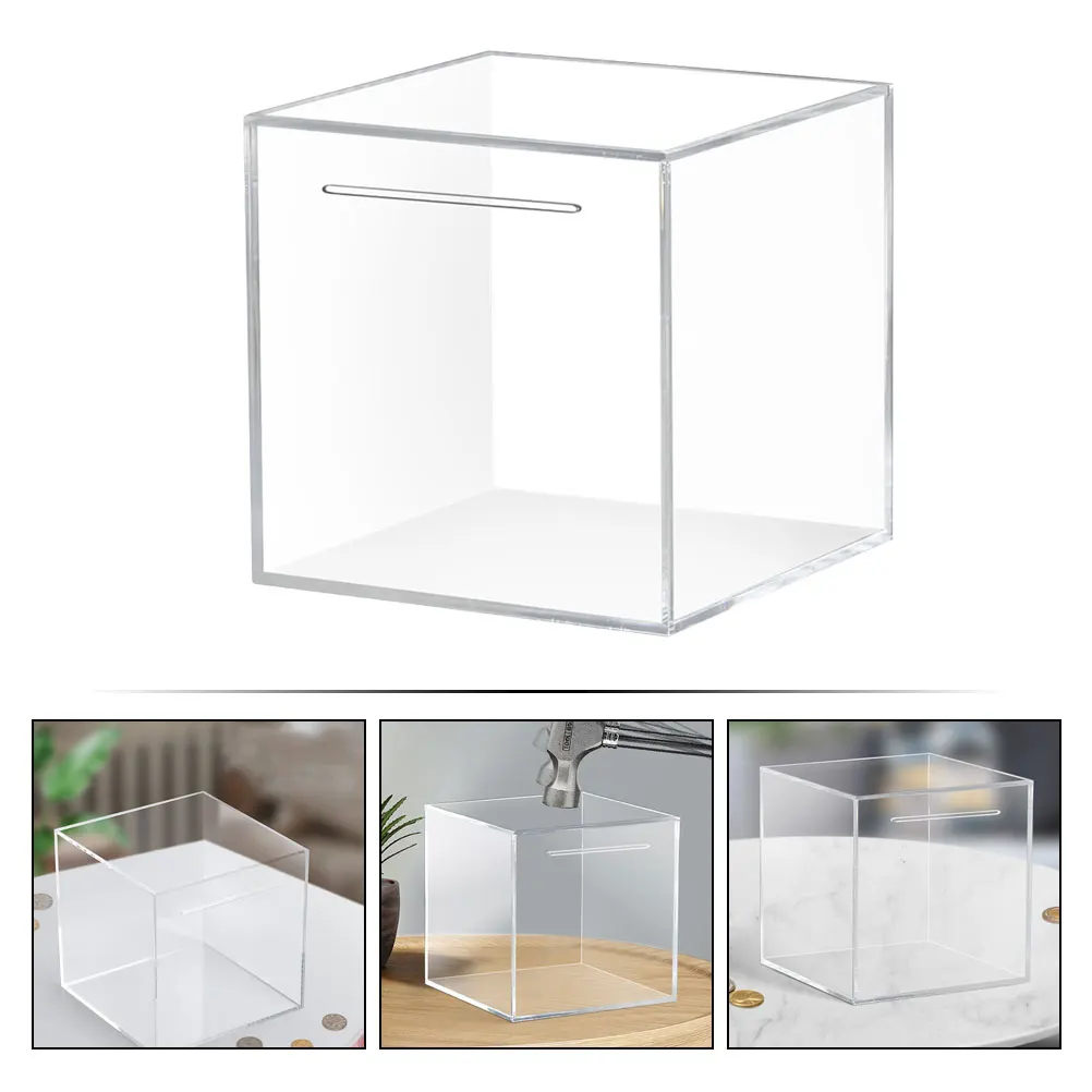 

Transparent Acrylic Piggy Bank Large Capacity Clear Money Saving Box Compact Coin Container Desktop Cash Storage Holder