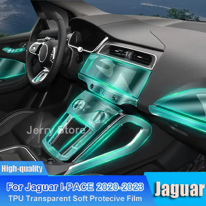 

For Jaguar I-PACE 2020-2023 Car Interior Center Console Transparent TPU Film Protective Anti-scratch Sticker