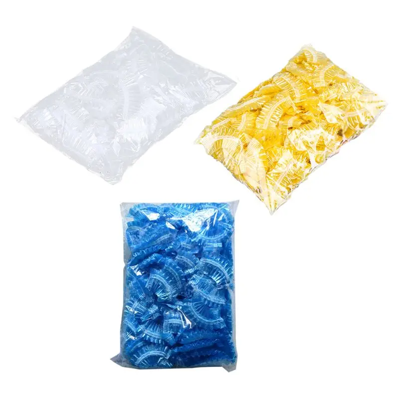 100Pcs Thickened Disposable Plastic Waterproof Ear Protector Cover Cap Salon Hai