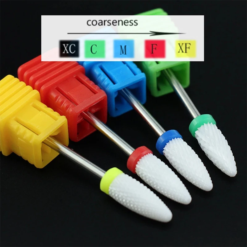 3/32 Ceramic Milling Cutter Nail Drill Bit Professional & Durable Electric Manicure & Pedicure Accessories Tool for Gel Remover