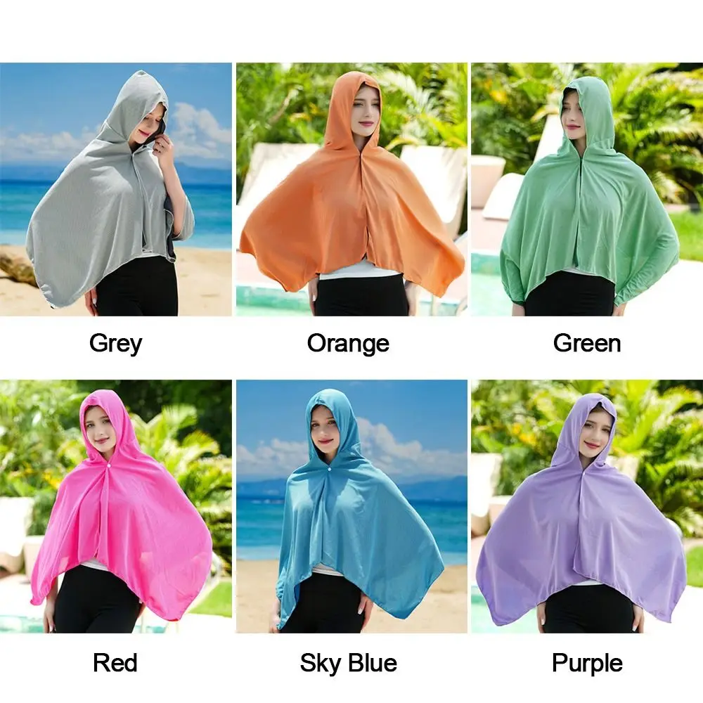 

Soft Material Cooling Shawl Quick Dry Neck Protection Hoodie Beach Towel Breathable Comfortable Sports Cool Towel