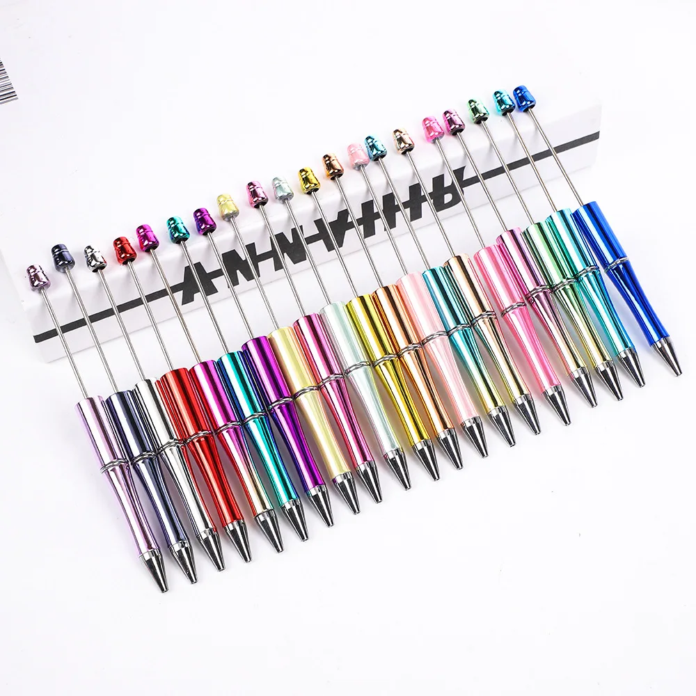 50Pcs DIY Mixed Beaded Ballpoint Pen Creative Beadable Pen Wedding Party Guest Gift Guest Christmas Decor for Home Carving Logo