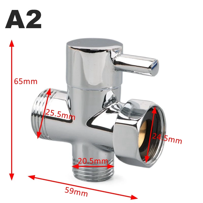 3-Way Brass Shower Arm Adapter G1/2’’ G3/4 Shower Diverter Valve For Handheld Shower Head Fixed Shower Head Bathroom Accessories