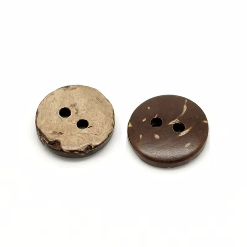 50Pcs 15mm Brown Coconut Shell 2 Holes Sewing Buttons Scrapbooking , Scrapbooking Crafts , 7NK246