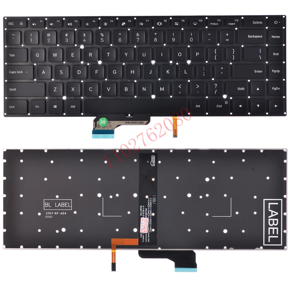 Teclado americano com luz de fundo para notebook Xiaomi Pro 15,6 polegadas air 9Z.NEJBV.101 NSK-Y31BV 171501   mx250 TM1701 181501   1707