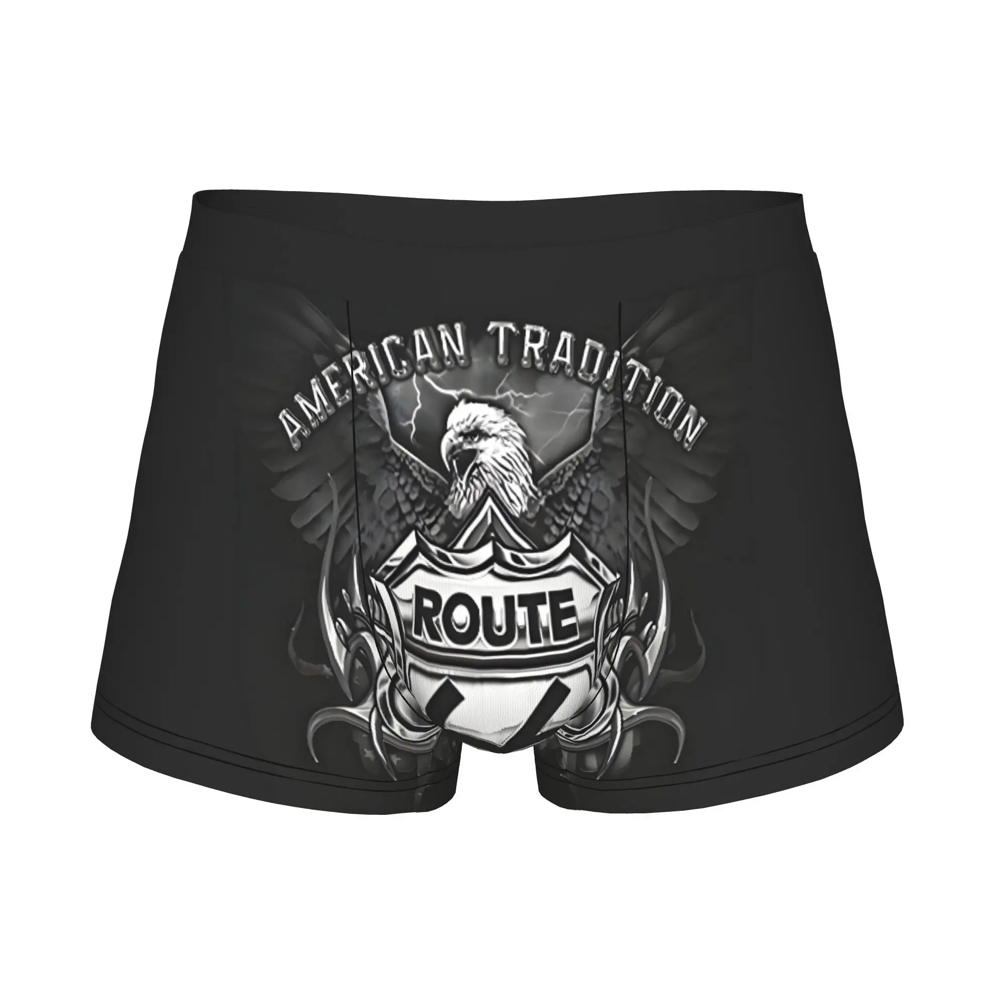 Route 66 Bald Eagle Boxer Shorts For Homme 3D Print American Tradition Underwear Panties Briefs Soft Underpants