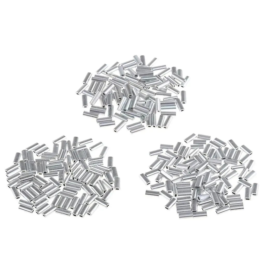 Crimp Sleeves Aluminum Single Barrel Fishing Connector Kit Smooth Finish for Mono and Wire Rigs