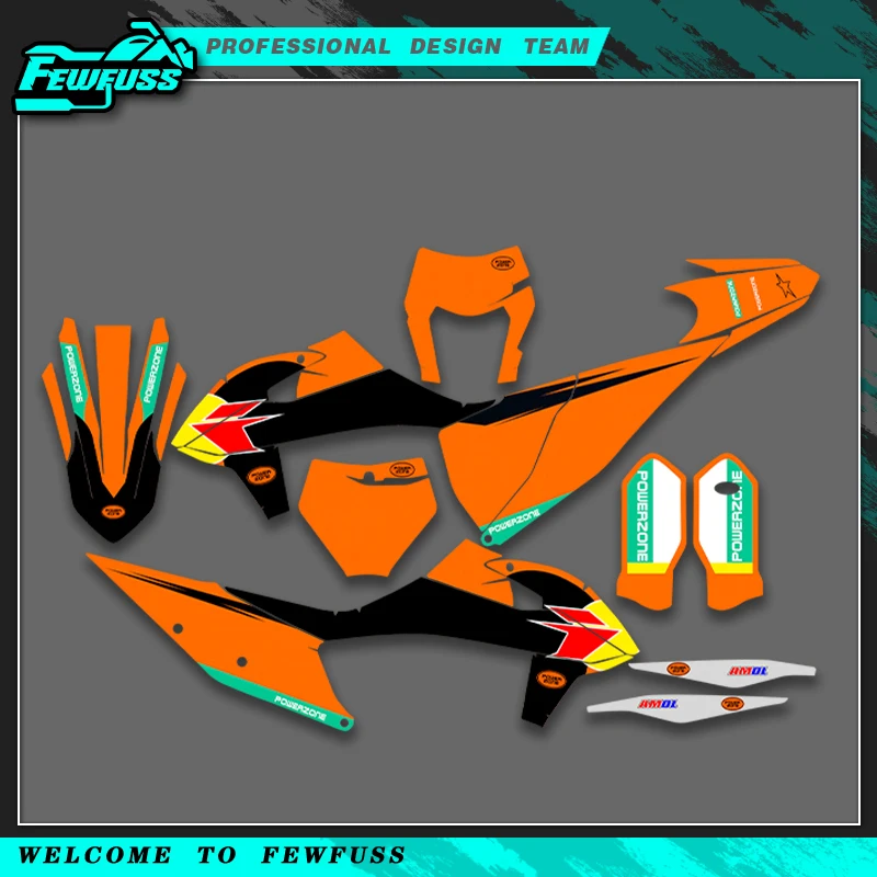 

Fewfuss для KTM 125 250 300 350 450 500 SX SXF 19-22 EXC EXCF XCW 2020-2023 наборы наклеек с индивидуальной графикой