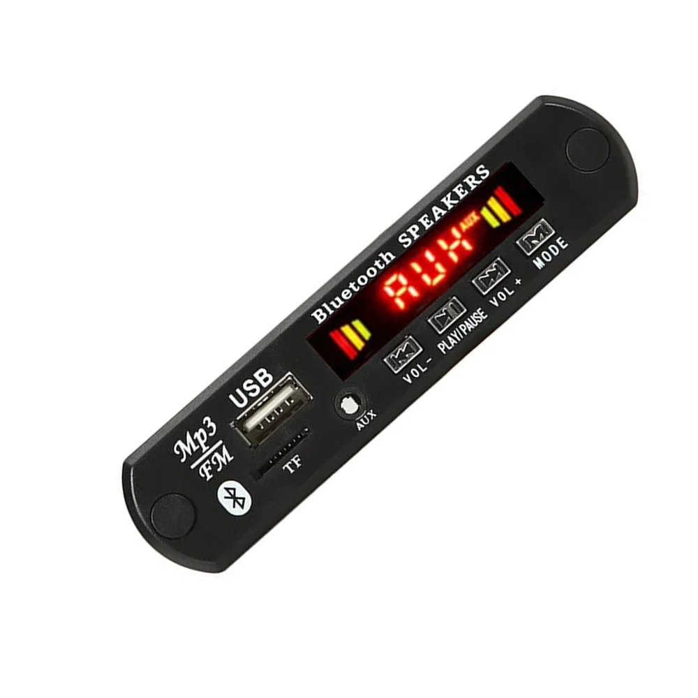 Wireless Bluetooth 5.0 6V-18V MP3 WMA Scheda di decodifica Audio per auto USB TF Modulo radio FM Schermo a colori Lettore MP3 con telecomando