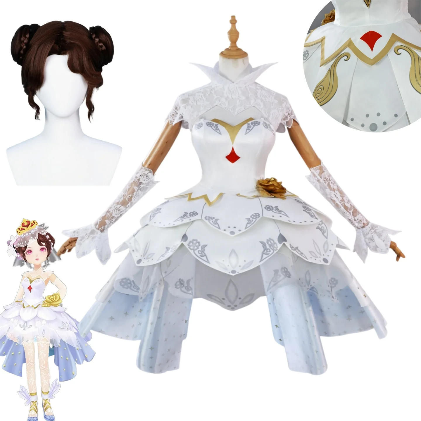 Game Xiao Qiao Cosplay Costume Xiao Qiao Costume Wig Outfits Halloween Party Women