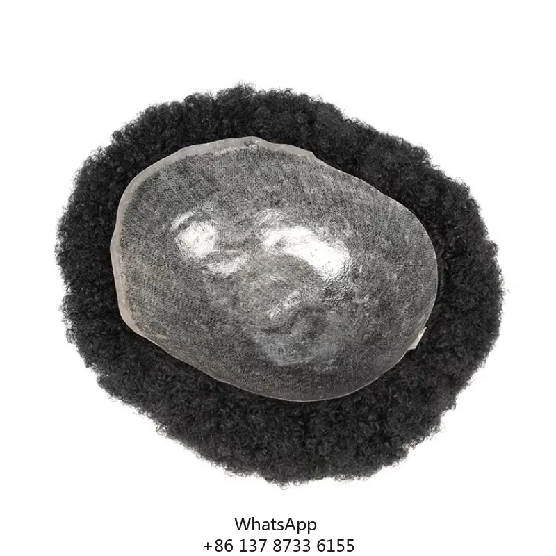 4mm 6mm HS10.08mm Thin Skin Hair System Patch Toupee Black Man Human Hair Toupee