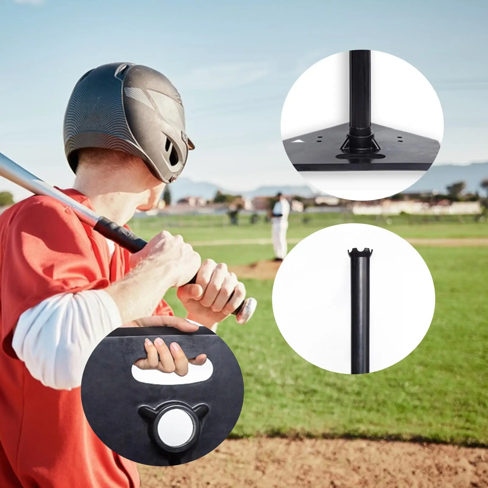 Baseball Batting Tee Holder, Versatile Batting Tee Stand, Hitting Tee Softball Batting Training Tee for Sports Teams Stadium Gym