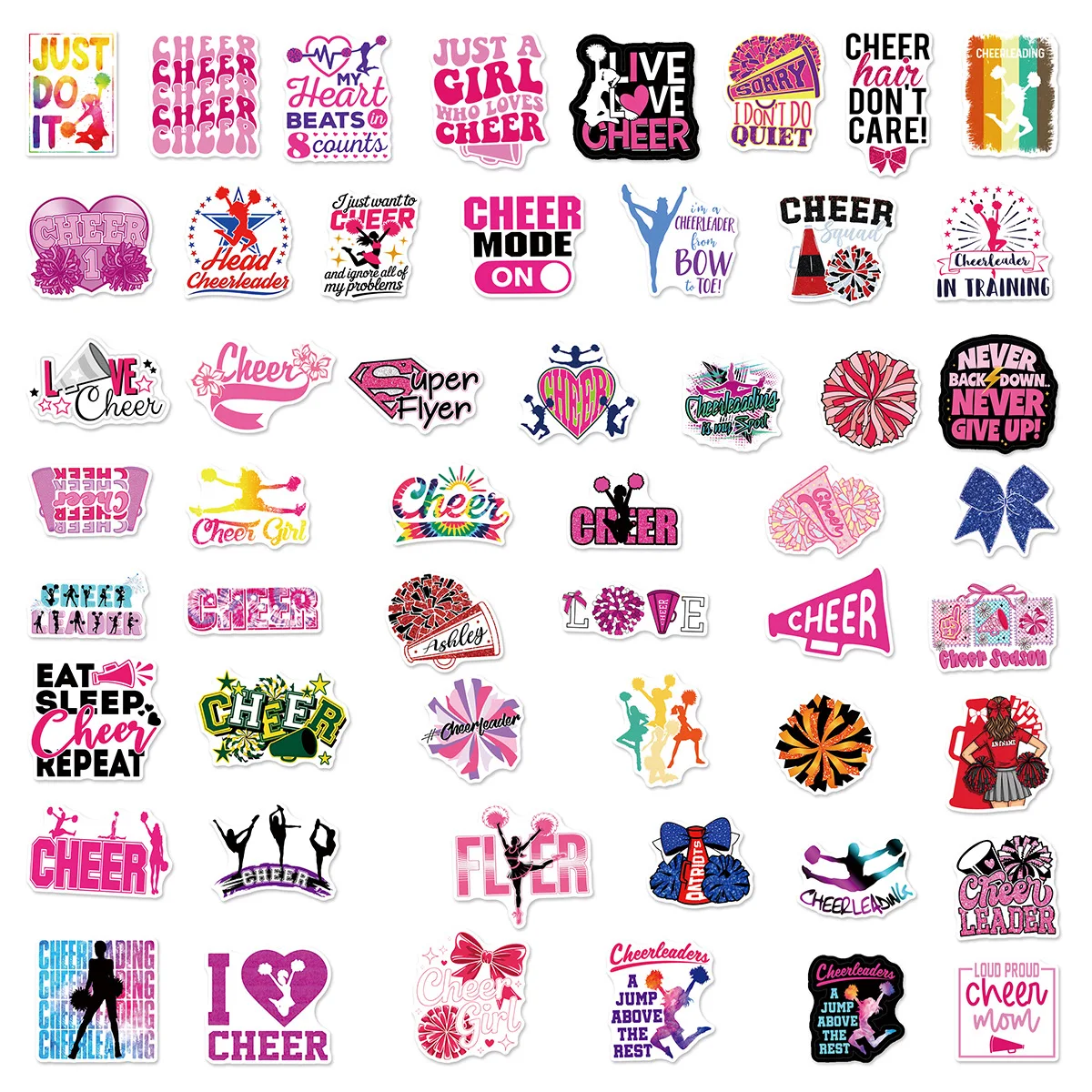 50/100 pezzi adesivi graffiti personalizzati cheerleader bagagli per auto tazze d'acqua adesivi per notebook di cancelleria per scooter