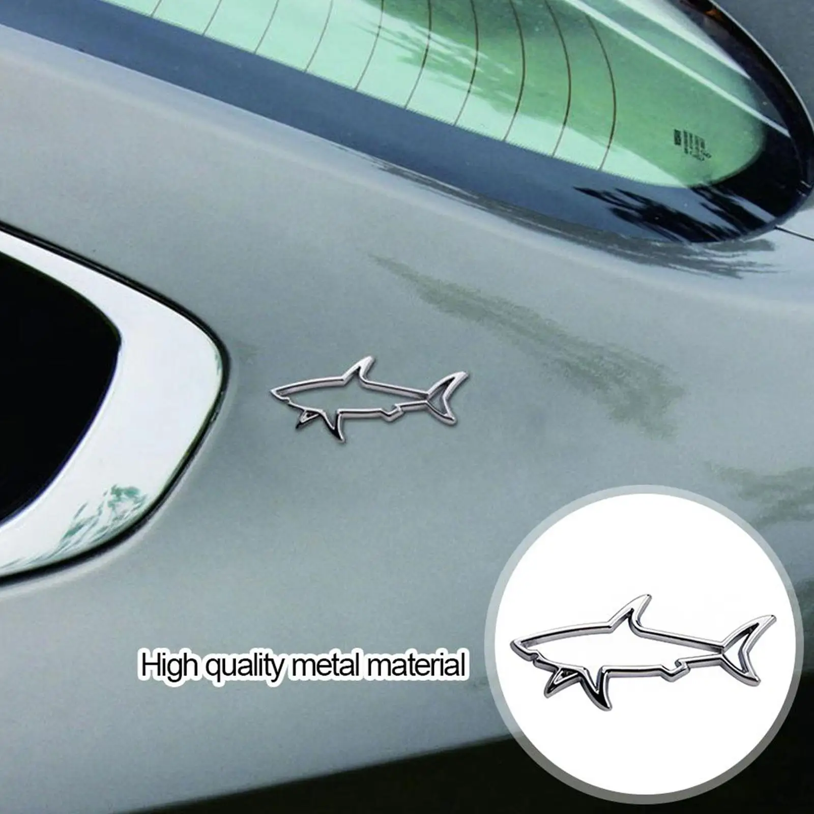 3D Metal Car Styling Sticker Hollow Fish Shark Emblem Badge Decals Automobiles Motorcycle Computer Fuel Cap Accessories