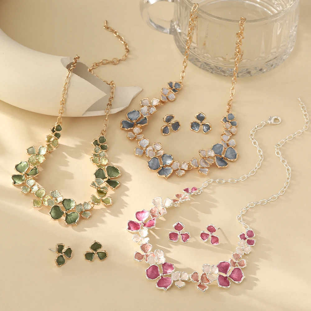 Cring Coco Enamel Flower Necklace for Women, Elegant Gift