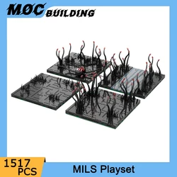 MOC Building Blocks Military Vehicle Display Stand Playset DIY Assembl Bricks Modular Landscape Collection Showcase Toys Gifts