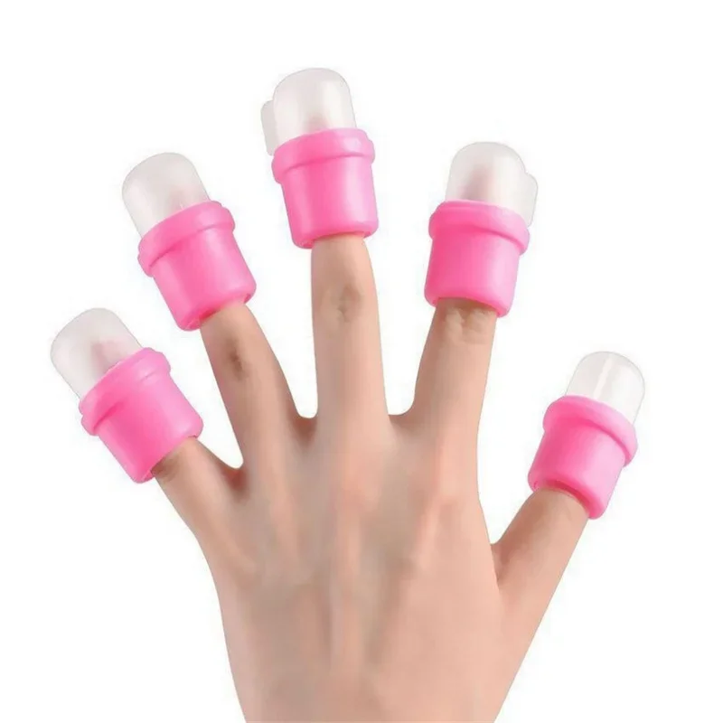 10/20/50/100PCS Rosa Silikon Nagel Soak Off Cap Clip Nagel Wischen UV Gel Nagellack entferner Wrap Für Finger Zehen Maniküre Werkzeug