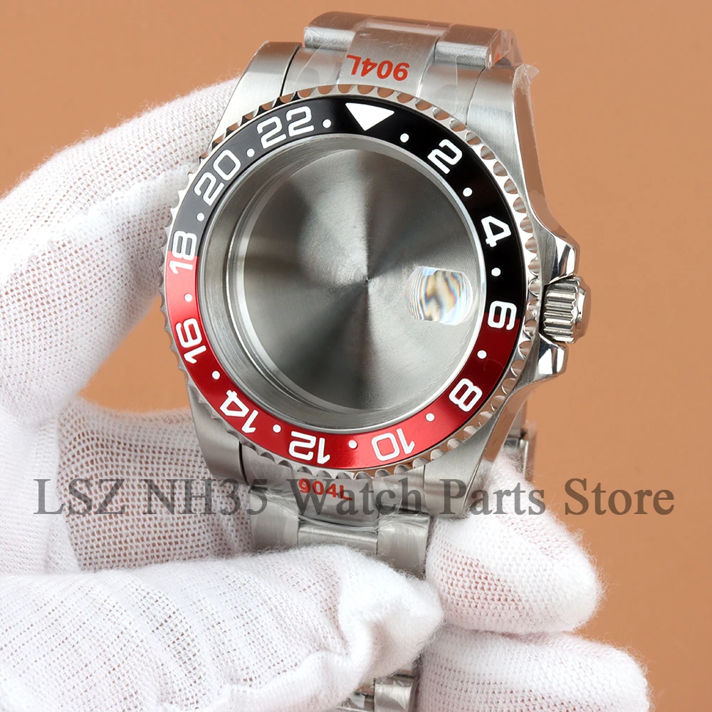 40mm 腕時計ケース シルバー 316L スチール ブラッシュド オイスターストラップ サファイアガラス ヨットマスター SUB GMT NH34 NH35 NH36 NH38 ムーブメント対応