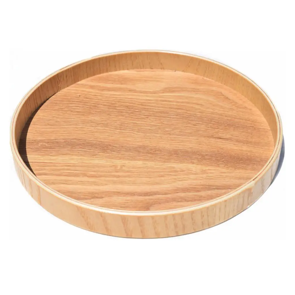 Handmade Wood Round Serving Tray Tea Food Fruit Large Platter Tea 37 5cm