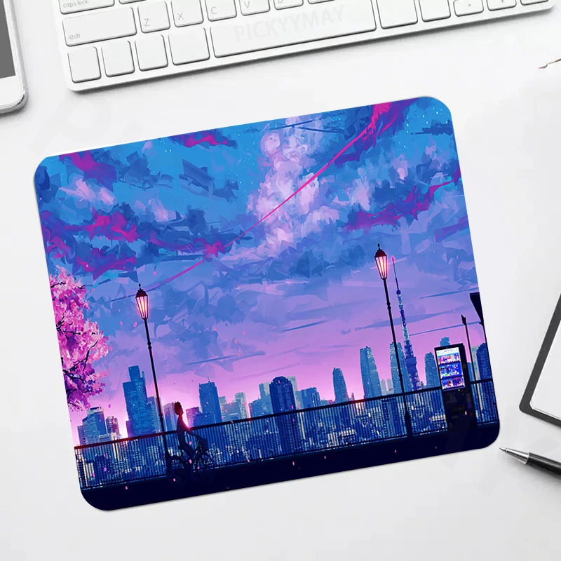 

Small Mouse Pads Gaming Mousepad Landscape Gamer Mouse Mat Keyboard Mats Pink Desk Pad Natural Rubber Mousepads For Computer