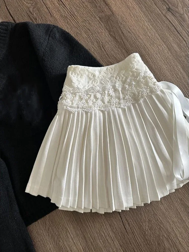 

Юбки мини с цветочной вышивкой в стиле Y2K, женские, с высокой талией, на завязках, весна 2026, в стиле Харадзюку, гранж, фейри, кейк-фальда