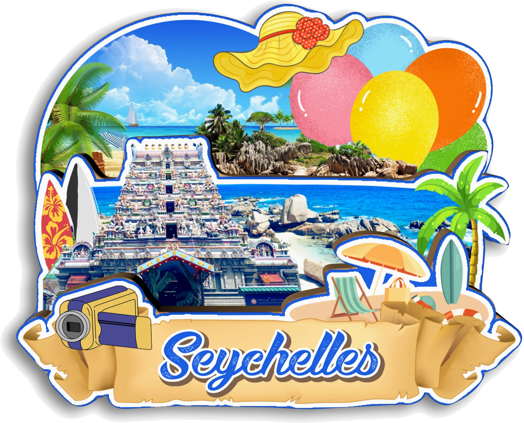 فيكتوريا بو فالون لا ديج جزيرة بريلين ماهي جزيرة باي لازاري أنس فولبرت سيشيلز مغناطيس الثلاجة هدية تذكارية للسفر #2