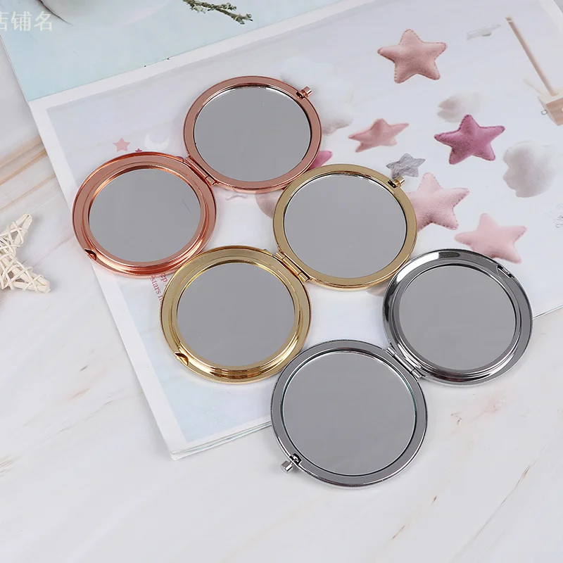 Miroir de Poche Pliable en Alliage Style Vintage pour Maquillage, Accessoire de Cosmétique, Grossissant