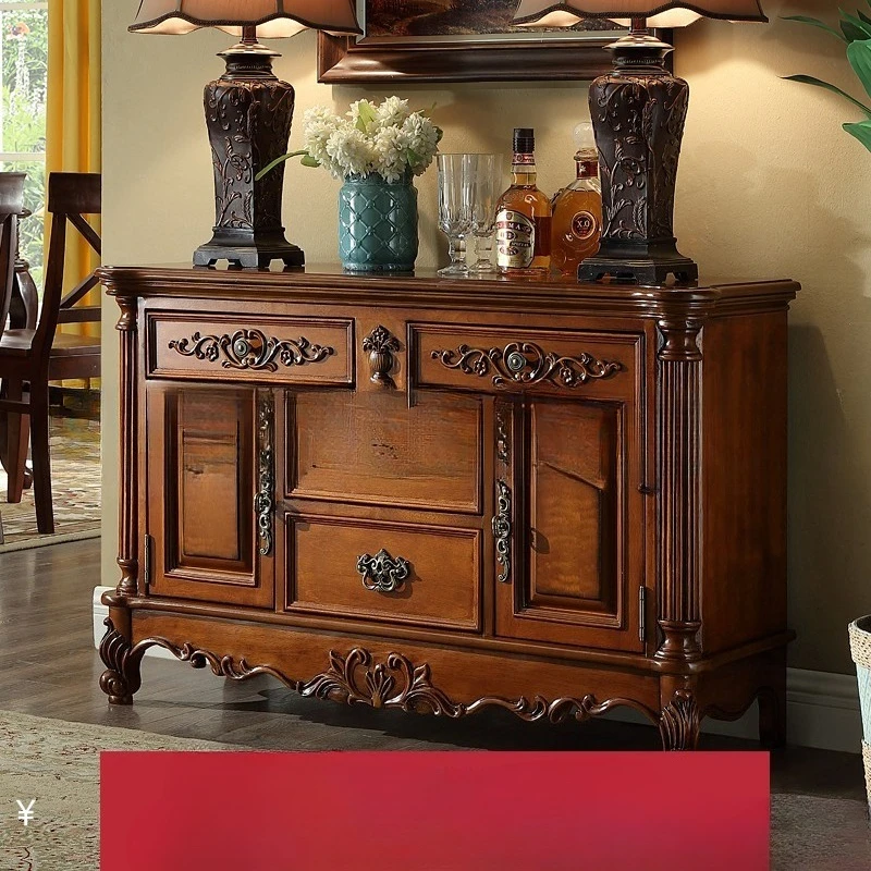 Side American living room storage Tea cabinet against the wall Household dining room Dish cabinet
