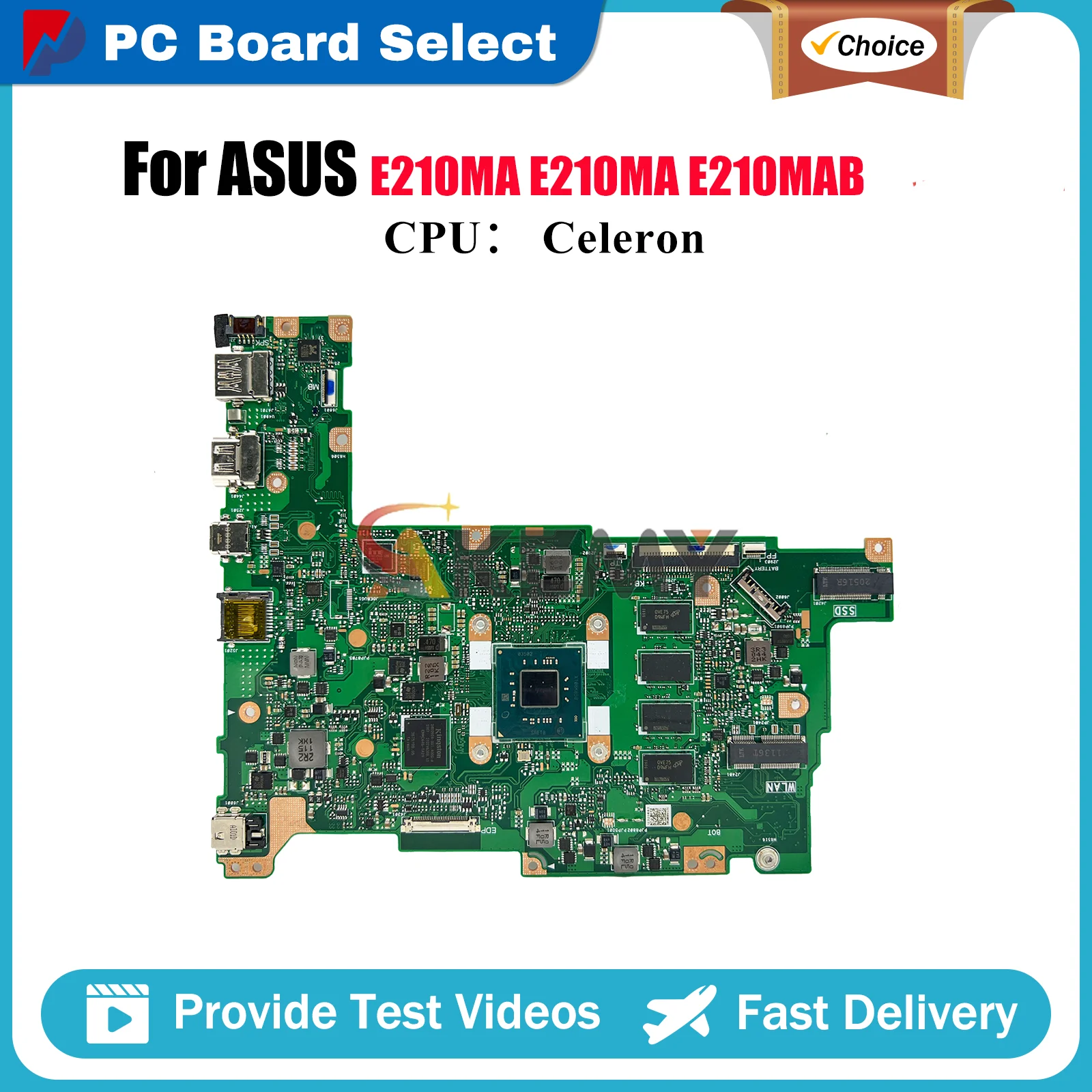 

E210MA Laptop Motherboard For ASUS EeeBook E210M E210MA E210MAB Notebook Mainboard With Celeron CPU 100% tests OK fast shipping
