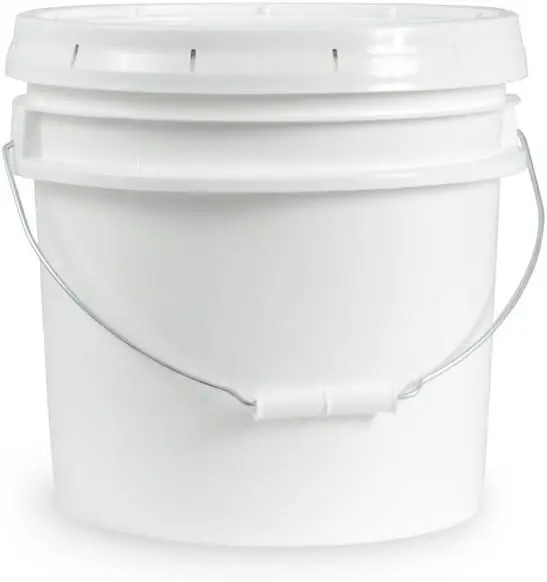 

, 3.5 Gallon White Bucket & Lid - Set of 5 - Durable 90 Mil All Purpose Pail - Food Grade - Contains No BPA Plastic (3.5 Gal