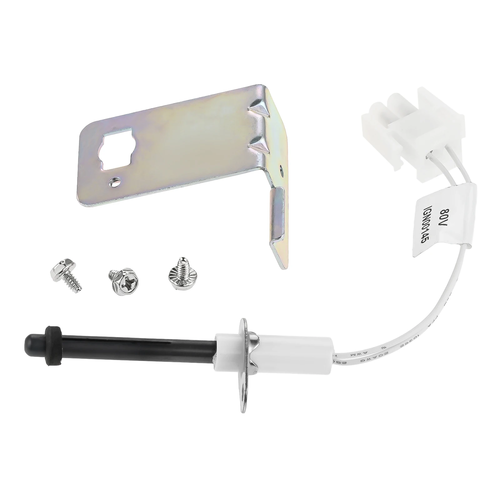 1Pc 80Volt Hot Surface Rod Ignitor Set Includes Non-Stick Coated Lead with Installation Bracket 768A 815 80V Silicon Nitride
