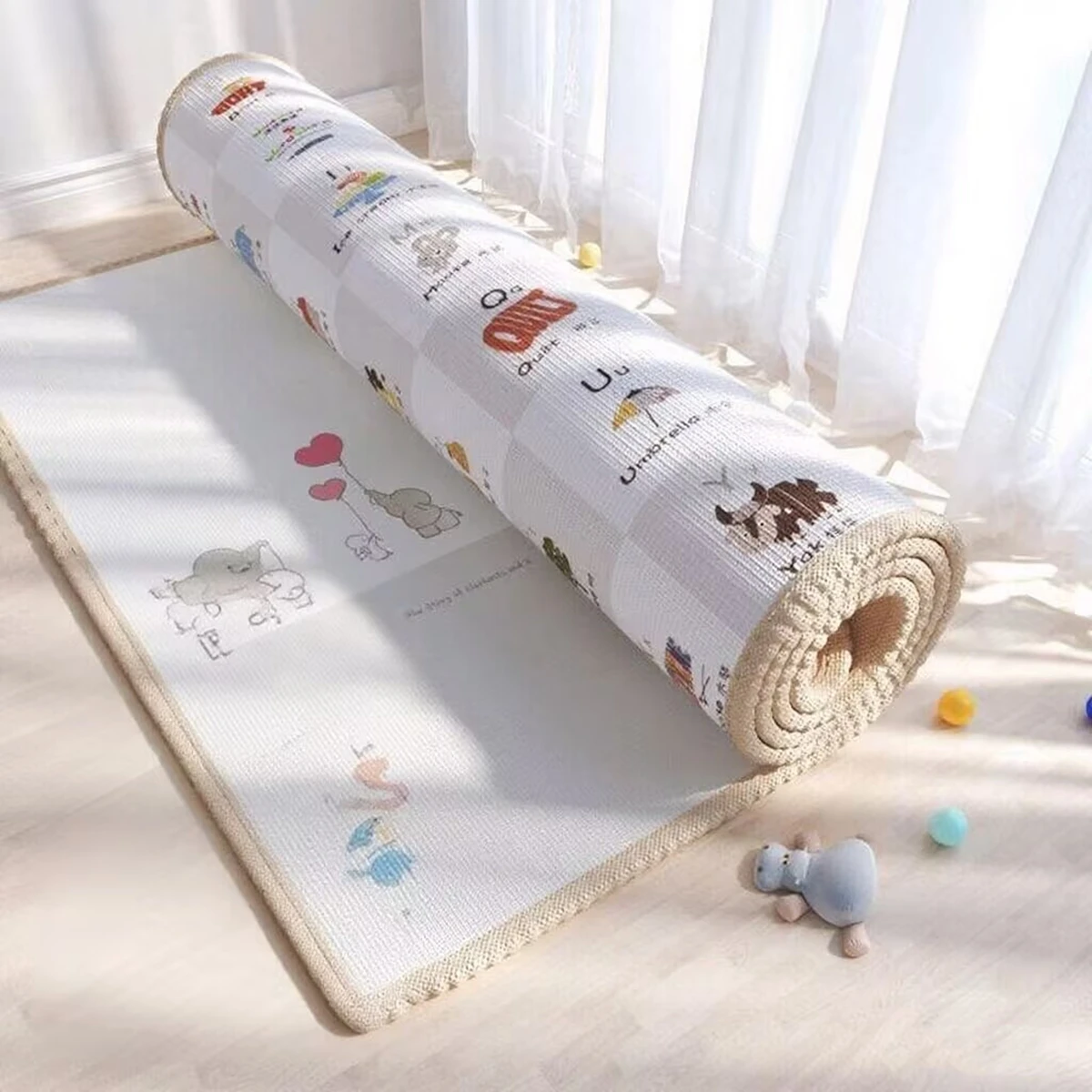

Large Size 200*180cm Play Mats for Children's Safety Mat 1cmThick EPE Environmentally Friendly Baby Crawling Folding Mat Carpet